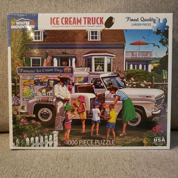 White Mountain 1000 Pc Puzzle Ice Cream Truck # 1406 New